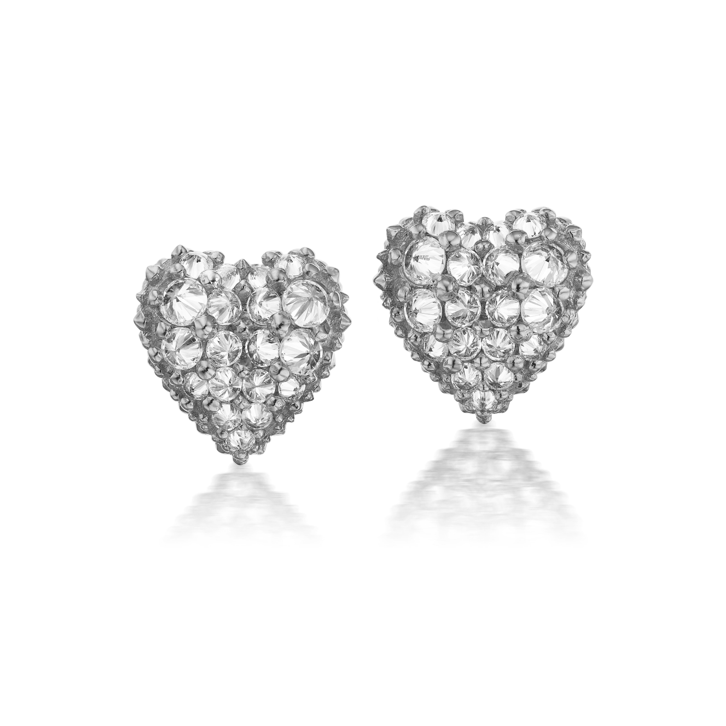 'Pierce Your Heart' Diamond Heart Stud Earrings