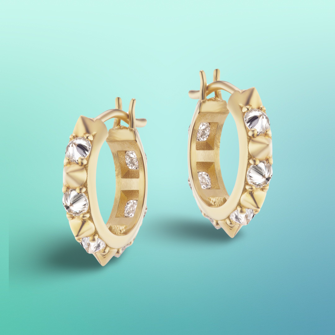Attitude 'Valerie' Diamond Mini Hoop Earrings