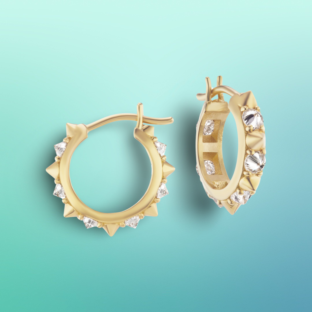 Attitude 'Valerie' Diamond Mini Hoop Earrings
