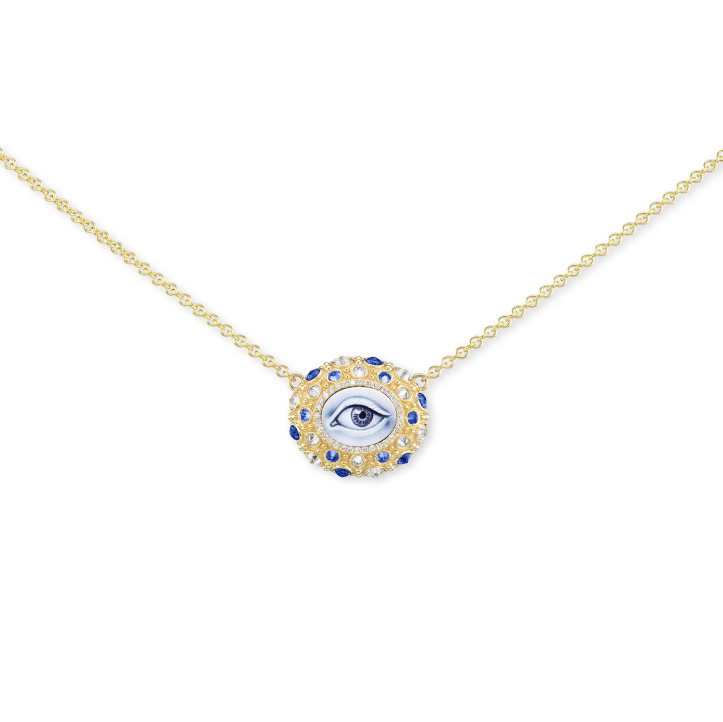 Eye See Blue Sapphire Necklace