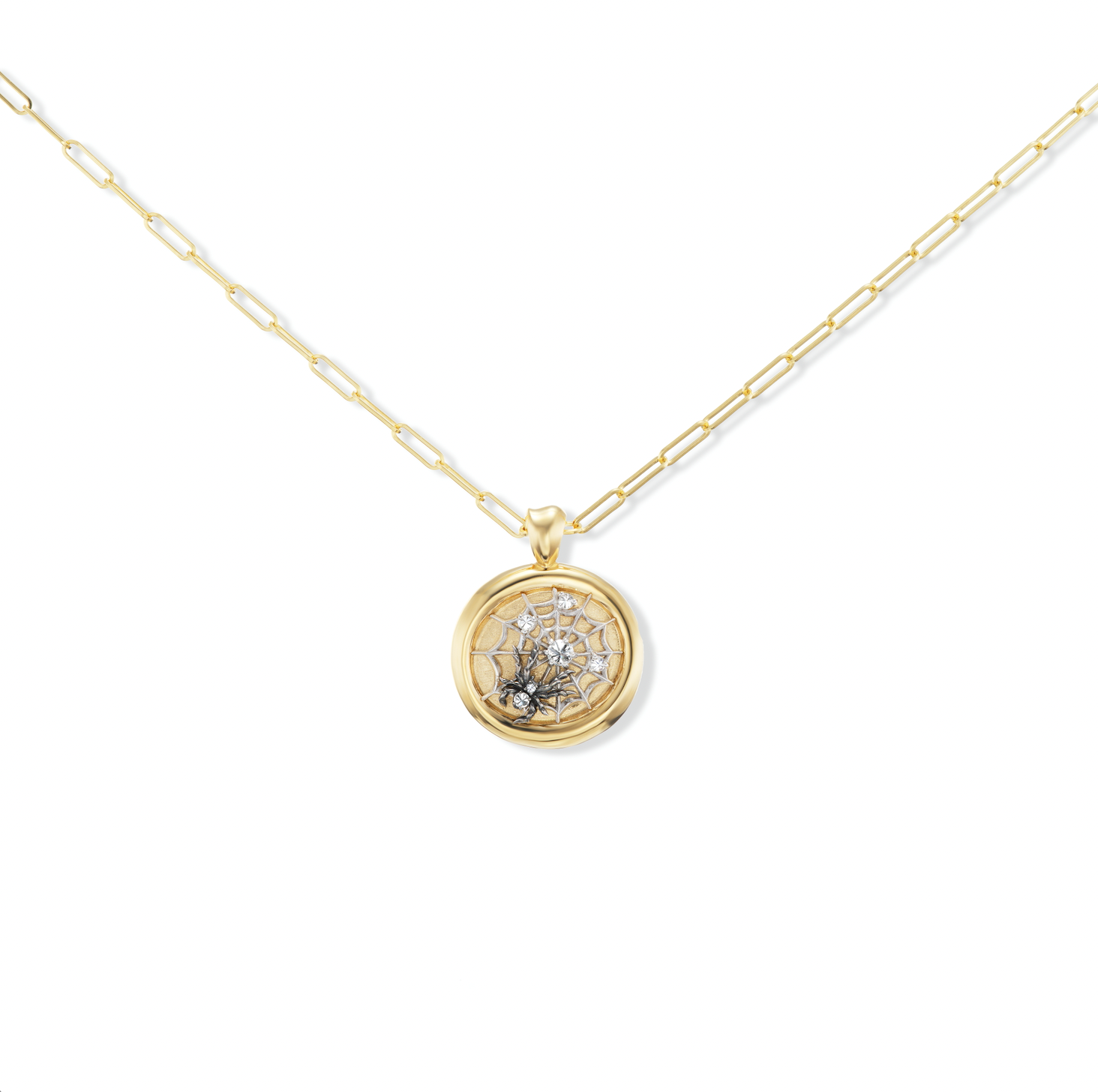 Impeccable Words Black Gold Creativity Signet Necklace