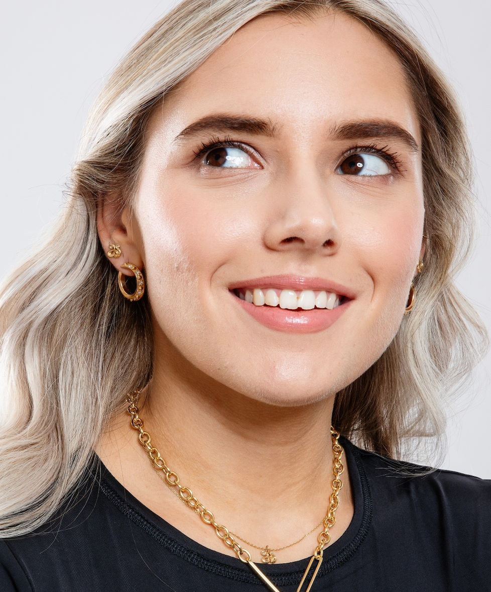 Impeccable Words Yellow Gold Wisdom Studs