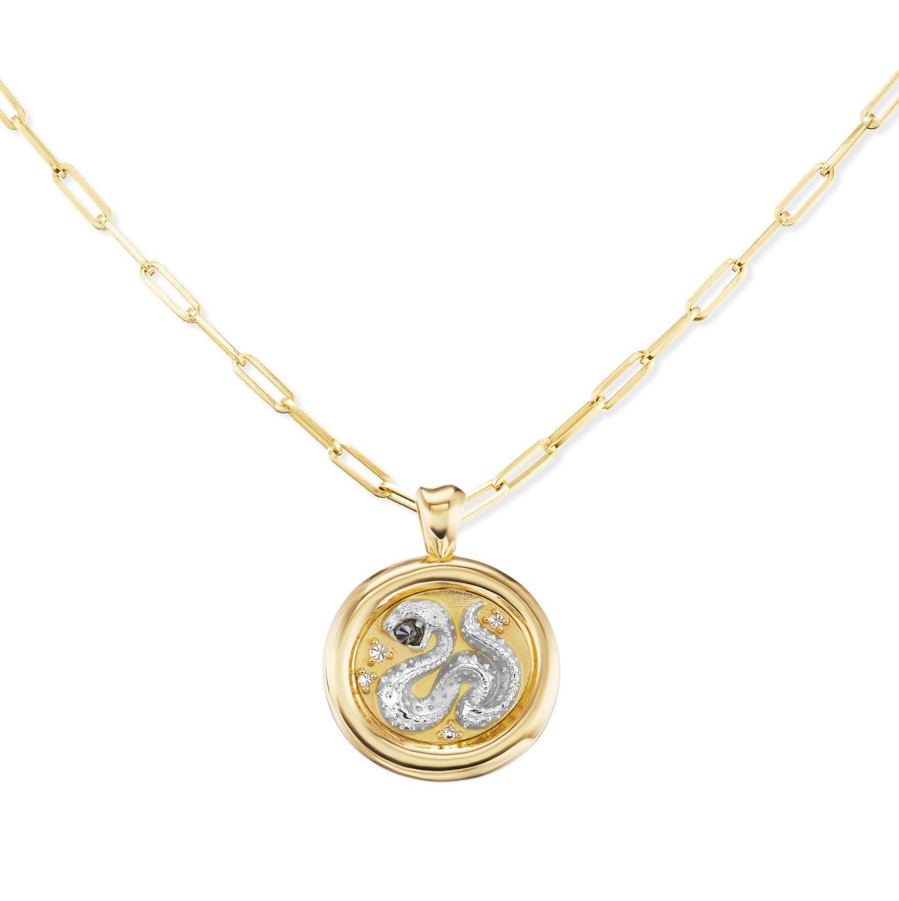 Impeccable Words Wisdom White Gold Signet Pendant