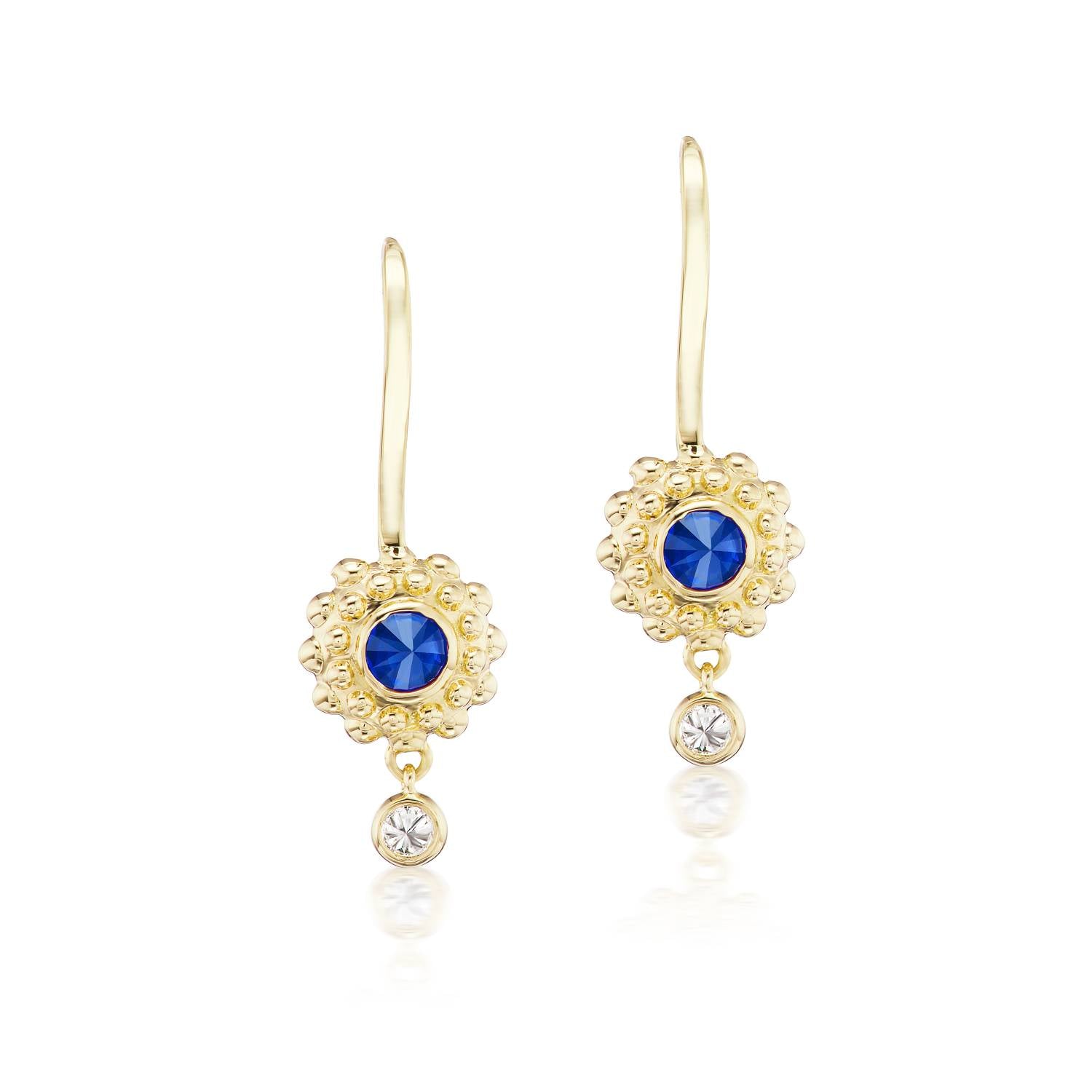 'California Dreaming' Blue Sapphire & Diamond Drop Earrings