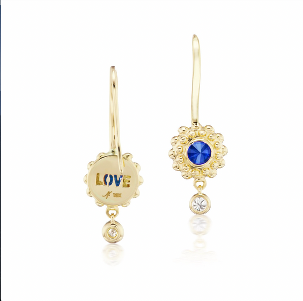 Blue stone gold earrings online online