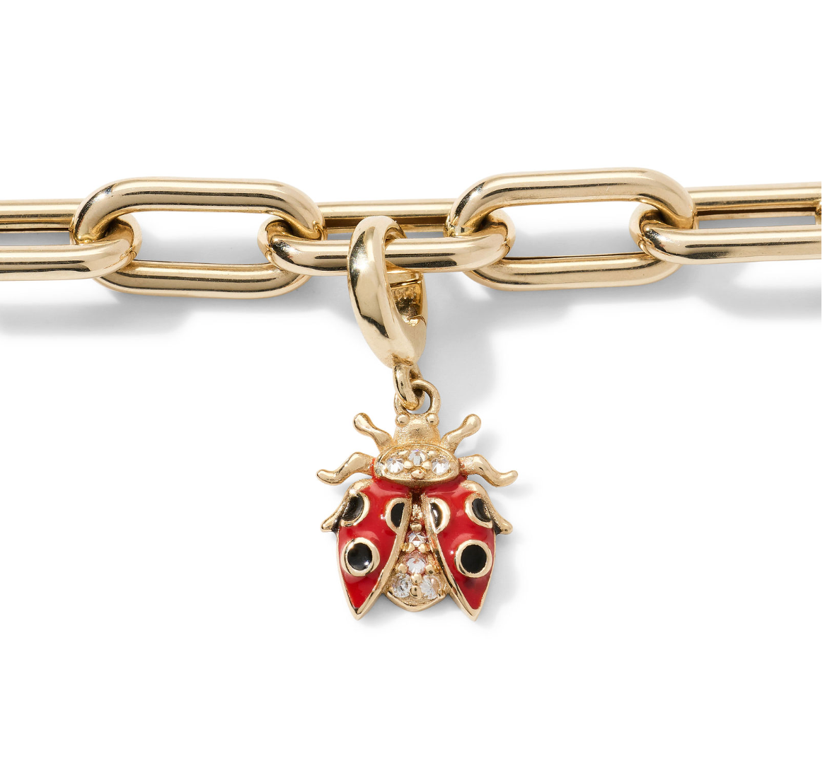14k yellow gold Ladybug Charm with diamonds by AnaKatarina