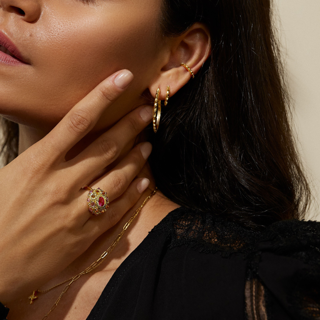 Attitude 'Adrina Loves a Hoop' Mini Gold Hoop Earrings