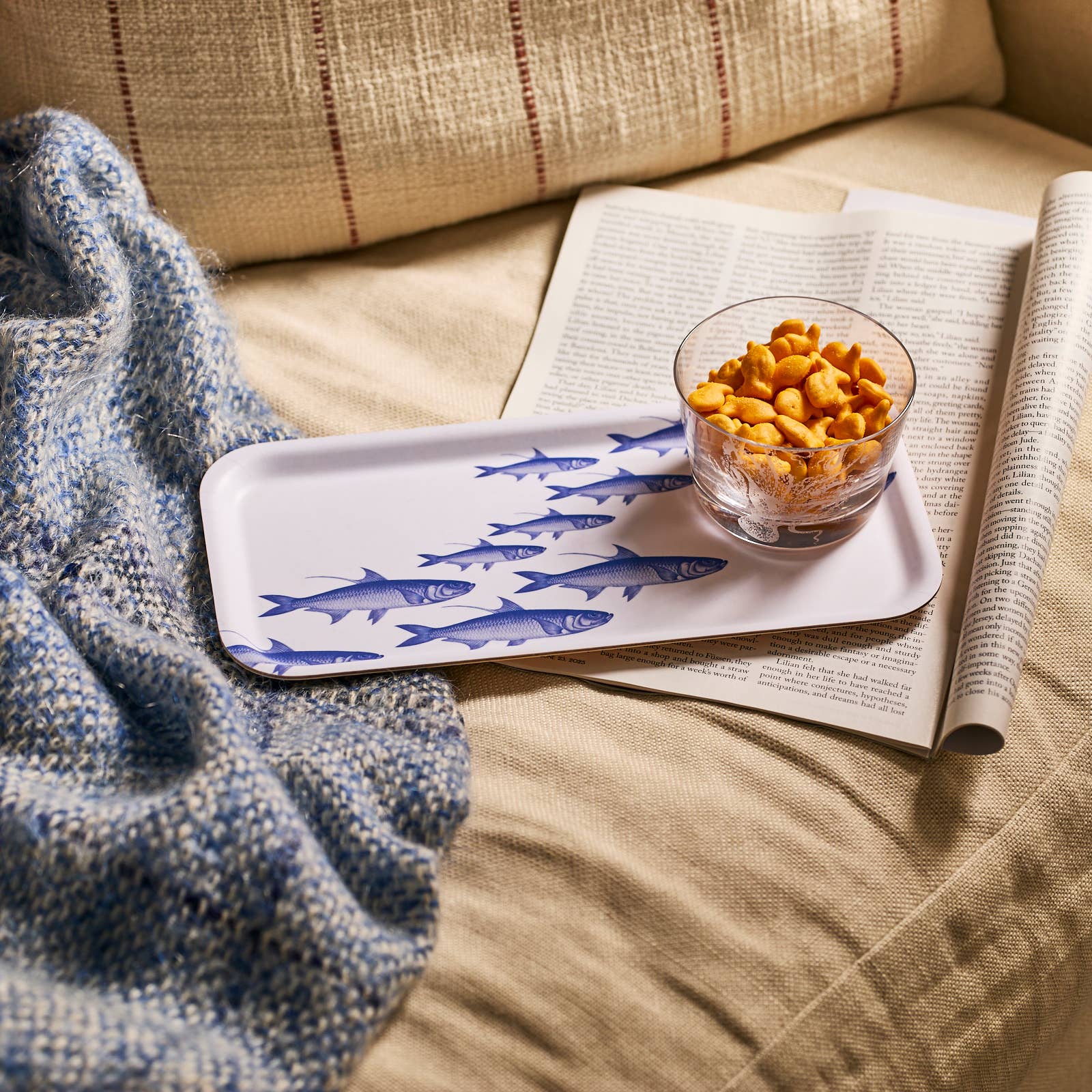 School of Fish Small Rectangular Birchwood Tray