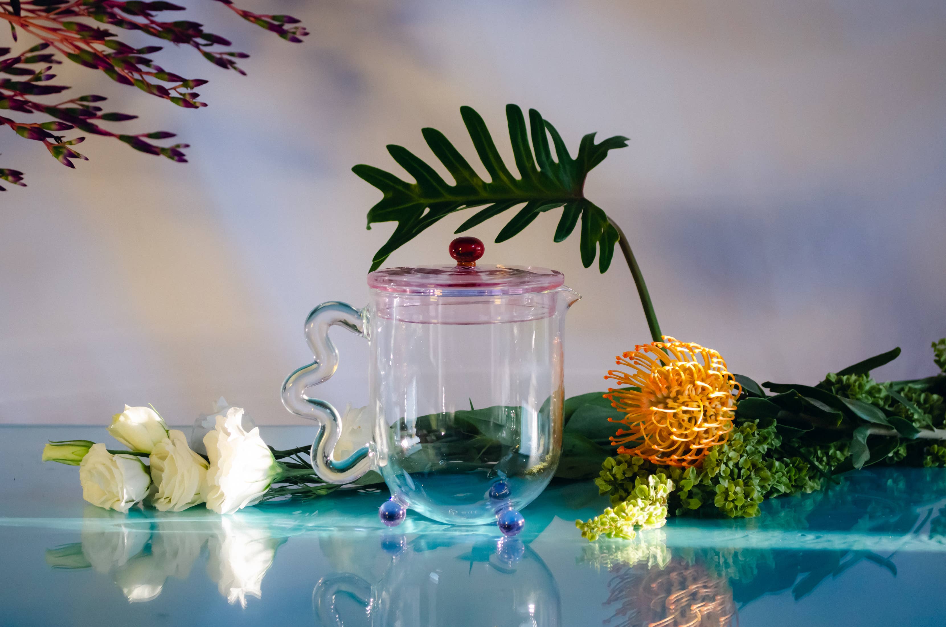 The Qi - Bloom glass teapot