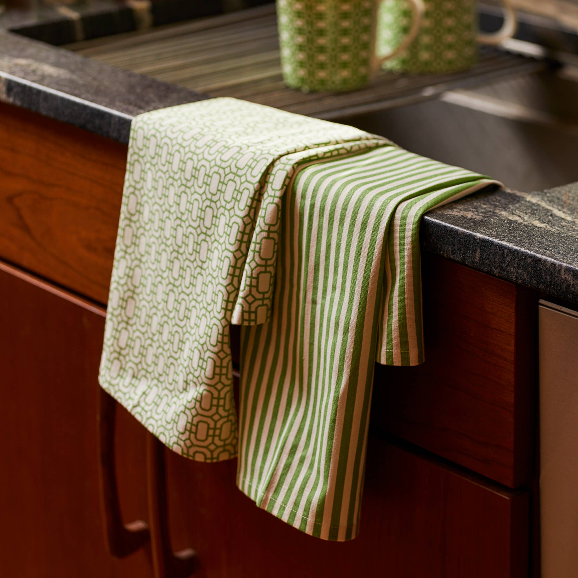 Newport Kitchen Towels, Set of 2 - Verde Green
