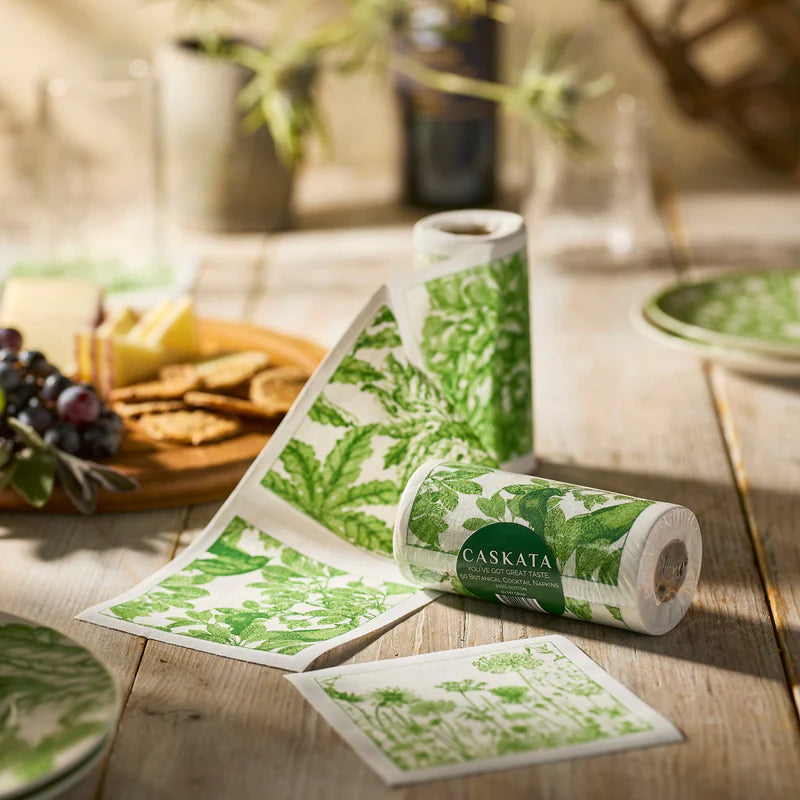 Botanicals Verde Cocktail Napkin Roll