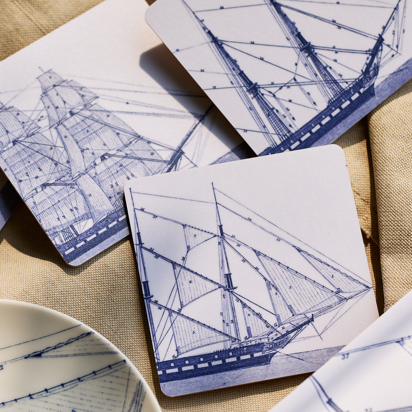 Rigging Birchwood Square Coasters, Set of 4
