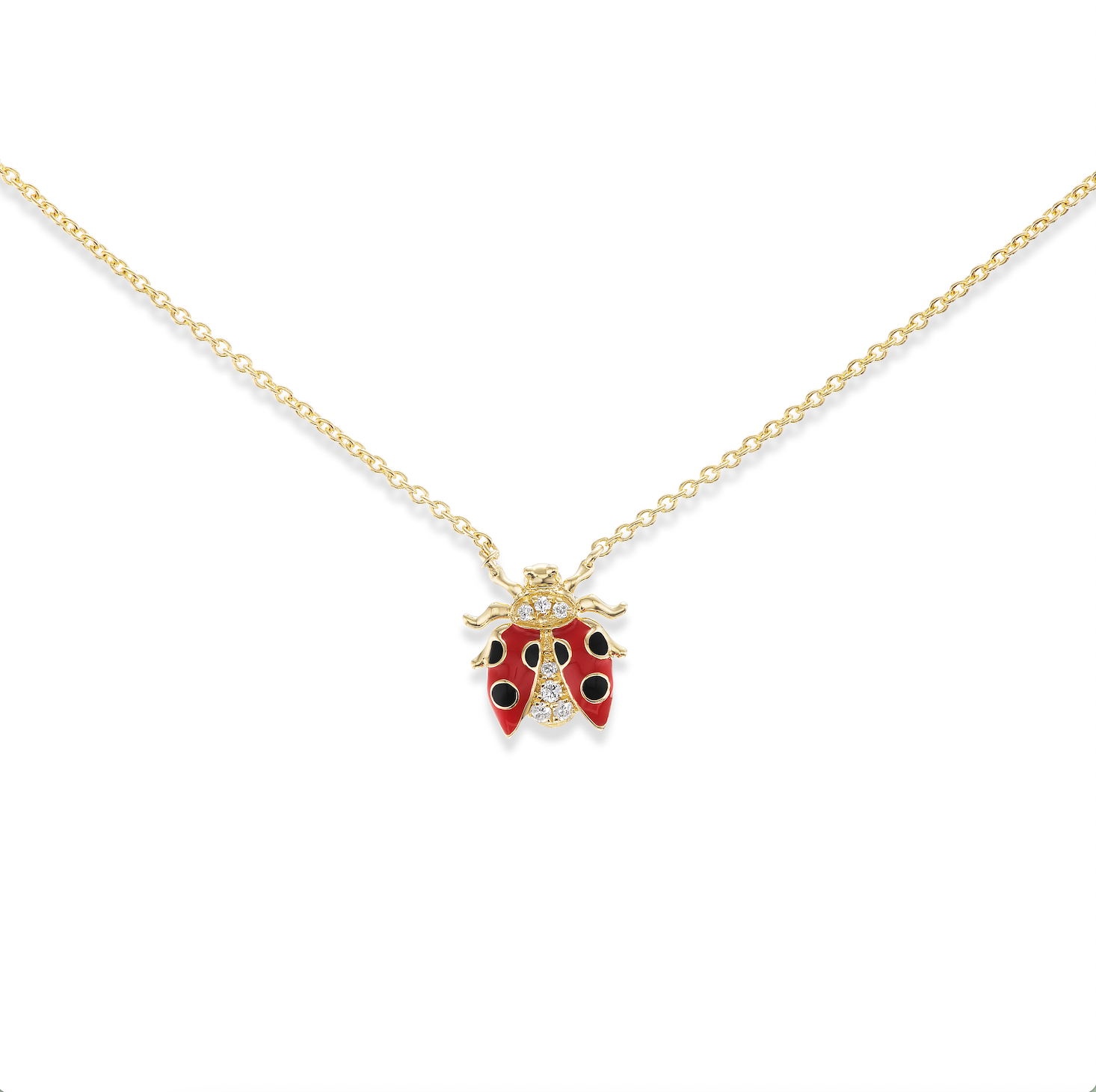 Gold ladybug pendant | JewelryAndGems.eu