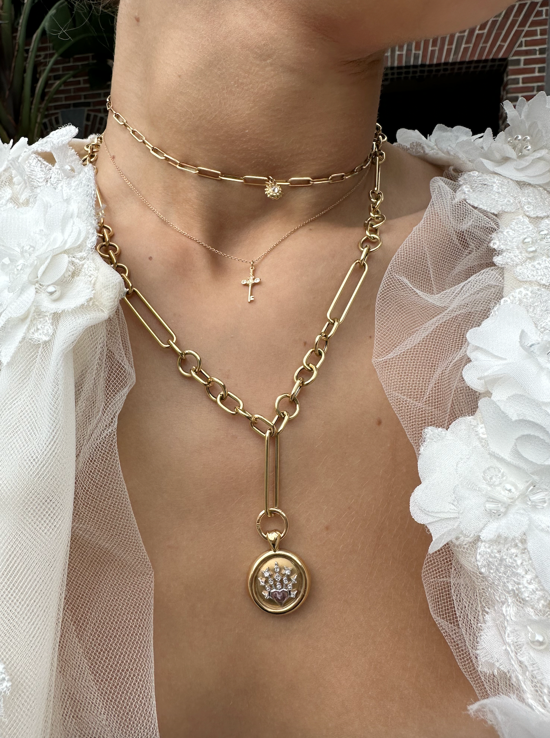 Flaming Heart Signet Necklace