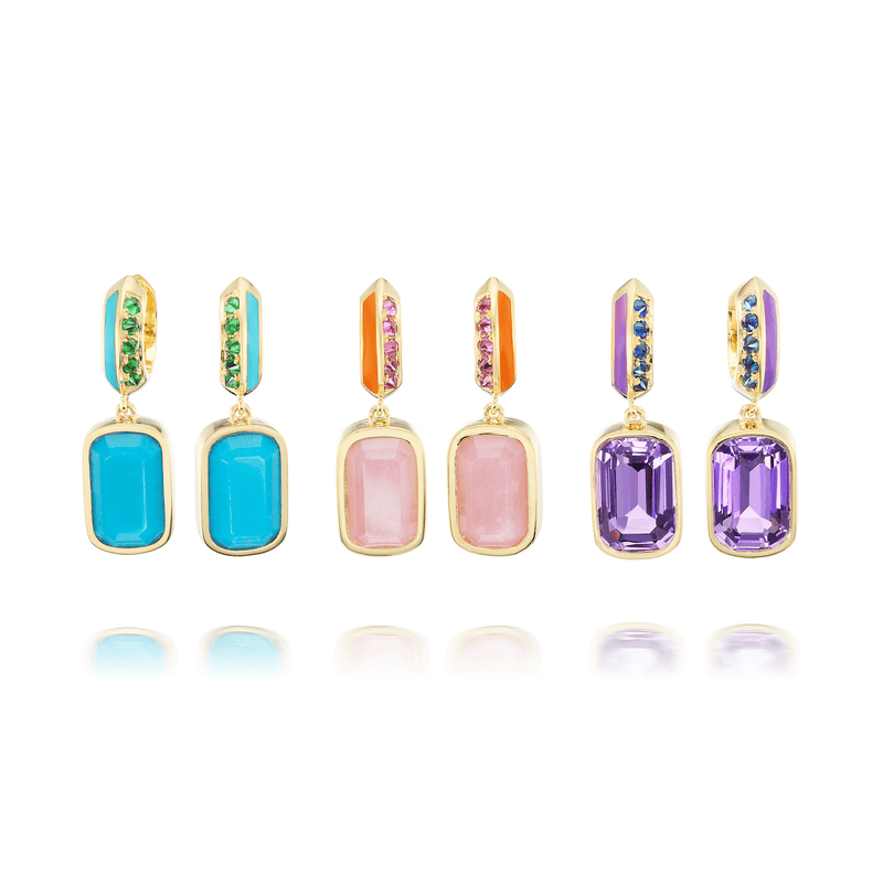 'Sweet, Happy Life' Drop Earrings Blue Sapphire