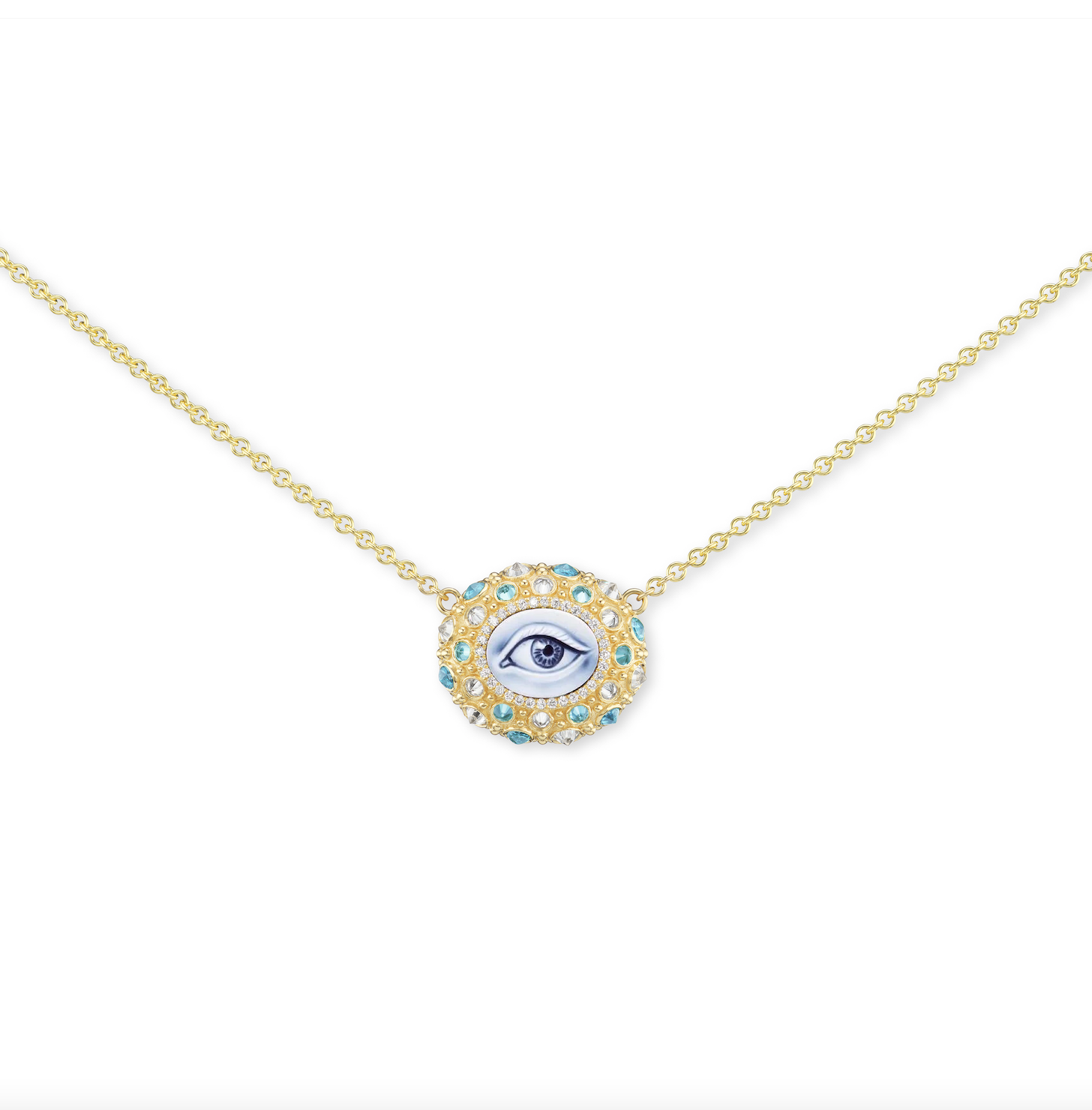 Eye See Blue Sapphire Necklace