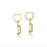 'Sweet, Happy Life' Drop Earrings Diamond, Mother of Pearl and Rock Crystal