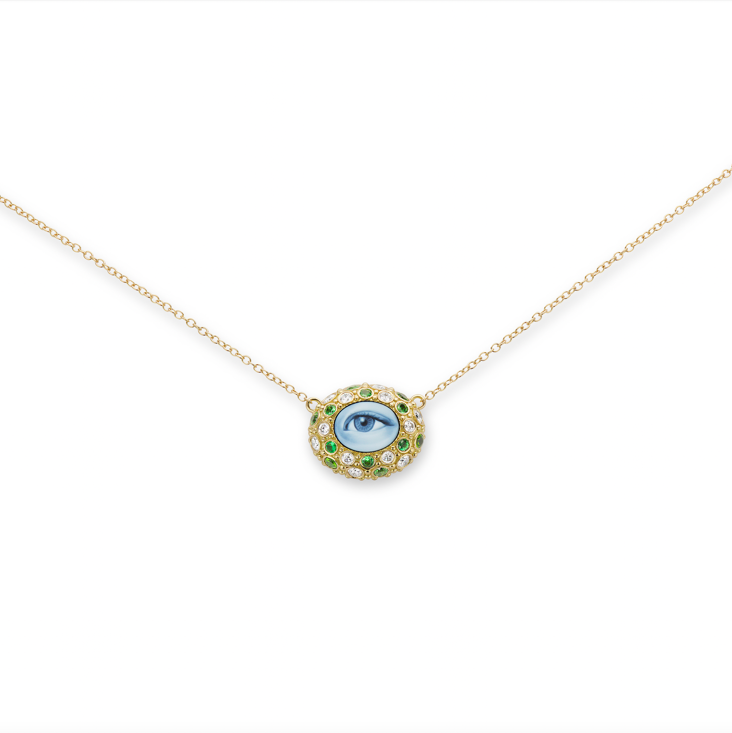 Eye See Blue Sapphire Necklace
