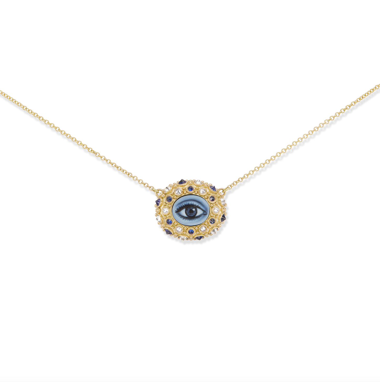 Eye See Blue Sapphire Necklace