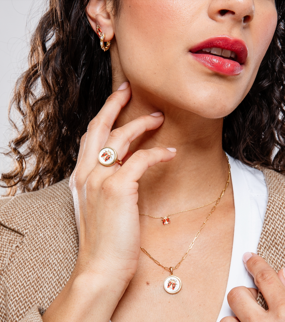 4 Elements Ladybug Charm Necklace