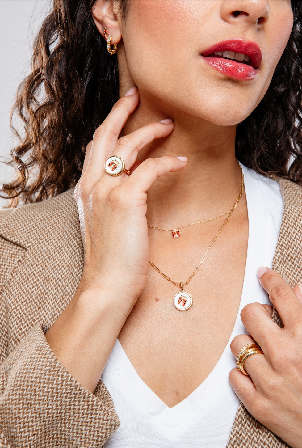 4 Elements Ladybug Pendant Necklace