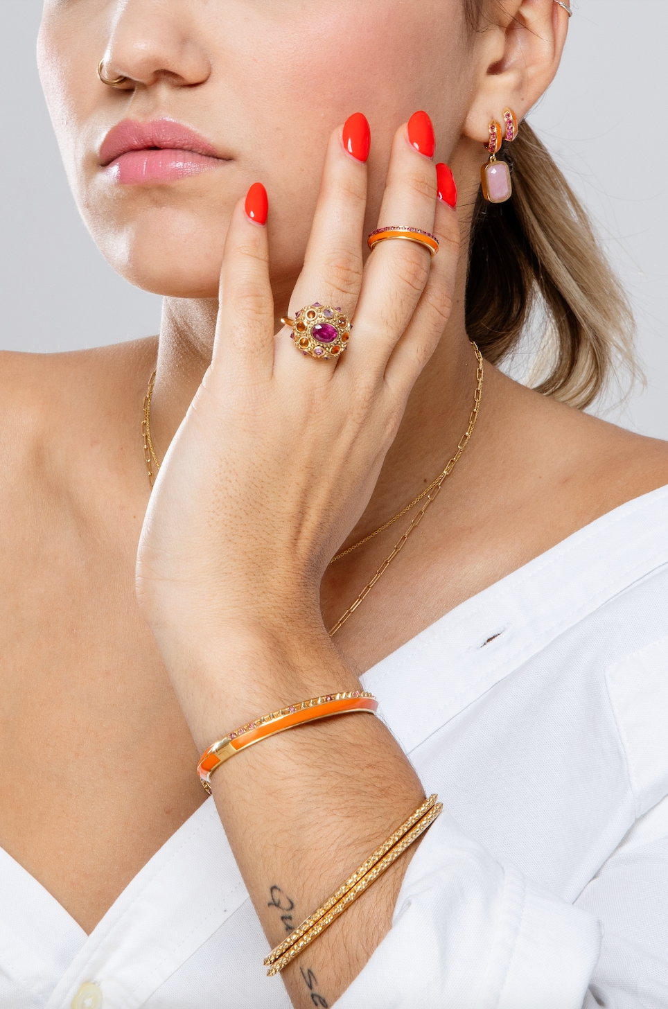 'Sweet, Happy Life' Pink Tourmaline Stacking Ring