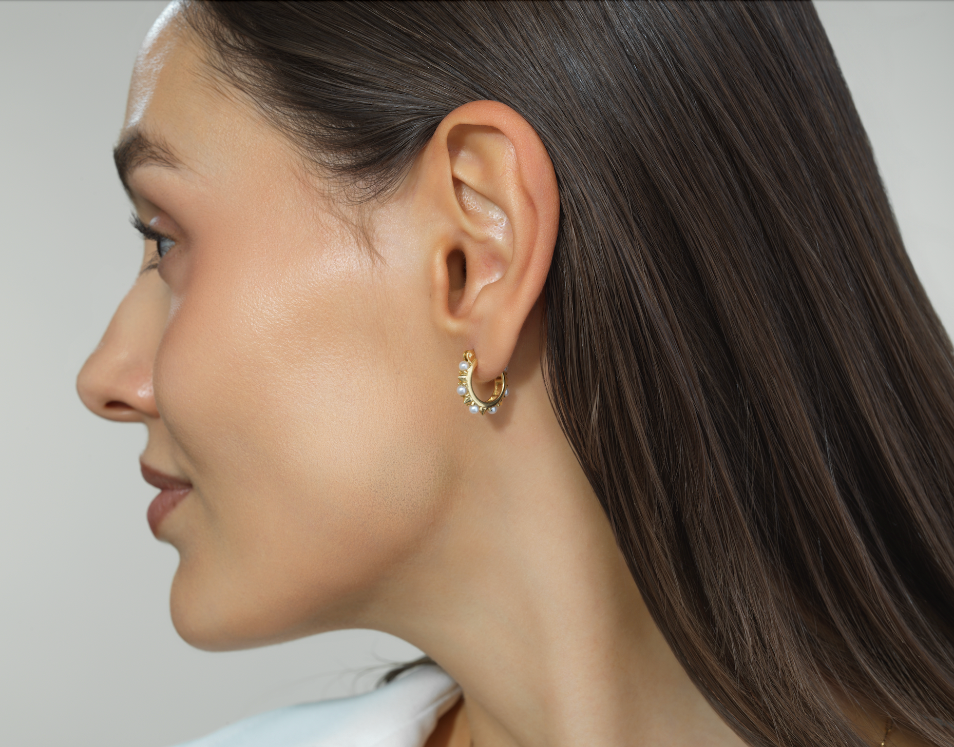 Valerie Pearl Mini Hoops