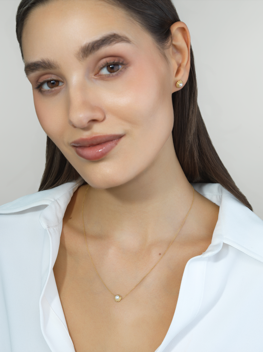 Cultured Pearl Sea Urchin Solitaire Necklace