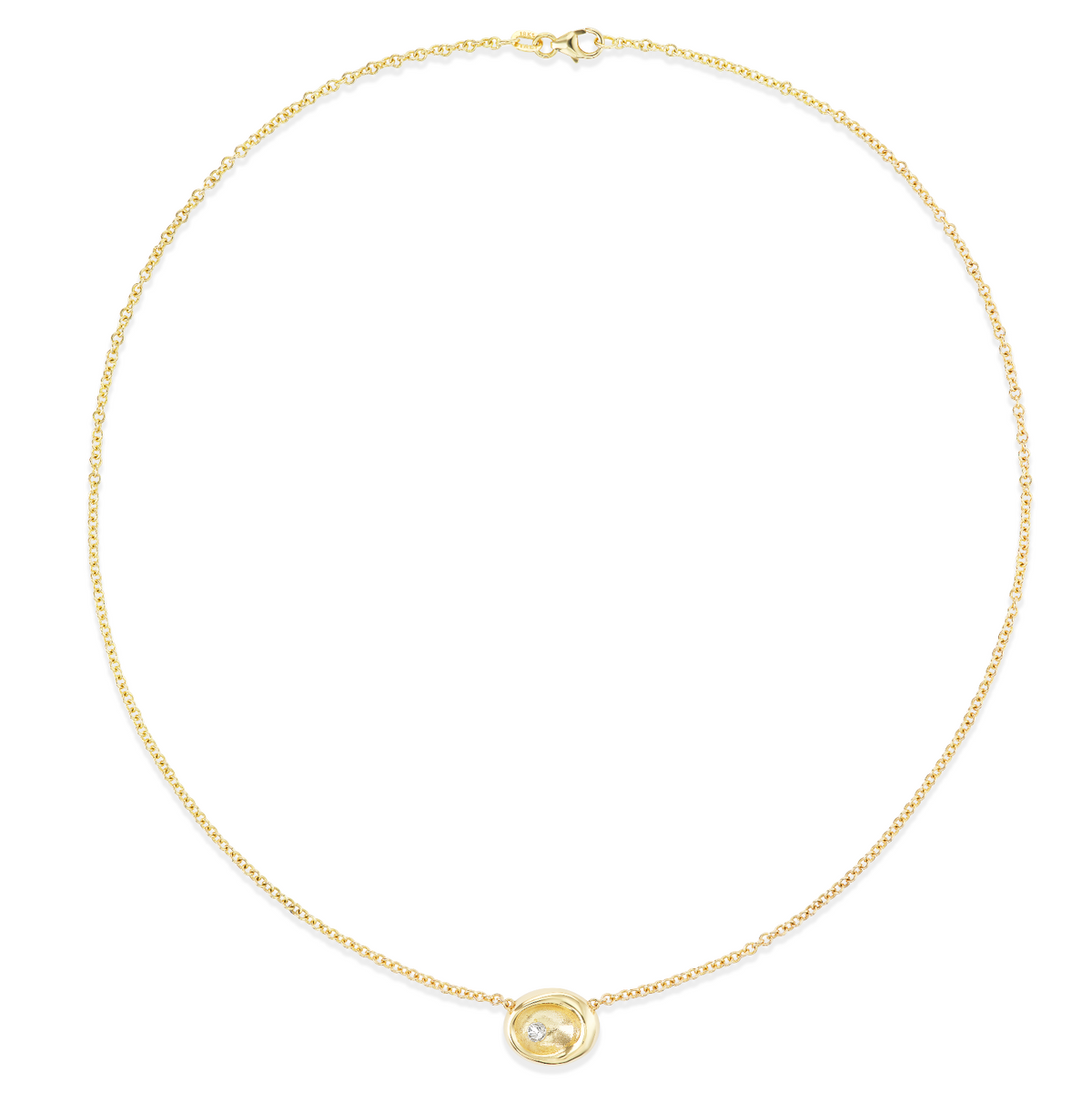 Gold Pebble Diamond Necklace
