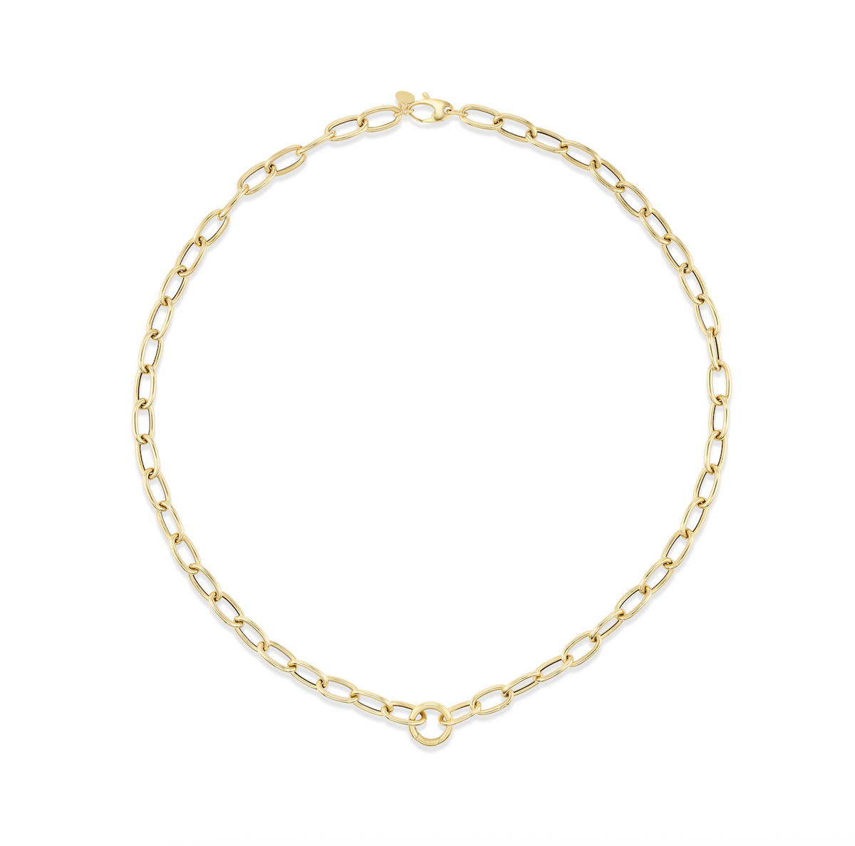 Joyful Chain Necklace – 18K Yellow Gold, Hollow Link Charm Chain ...
