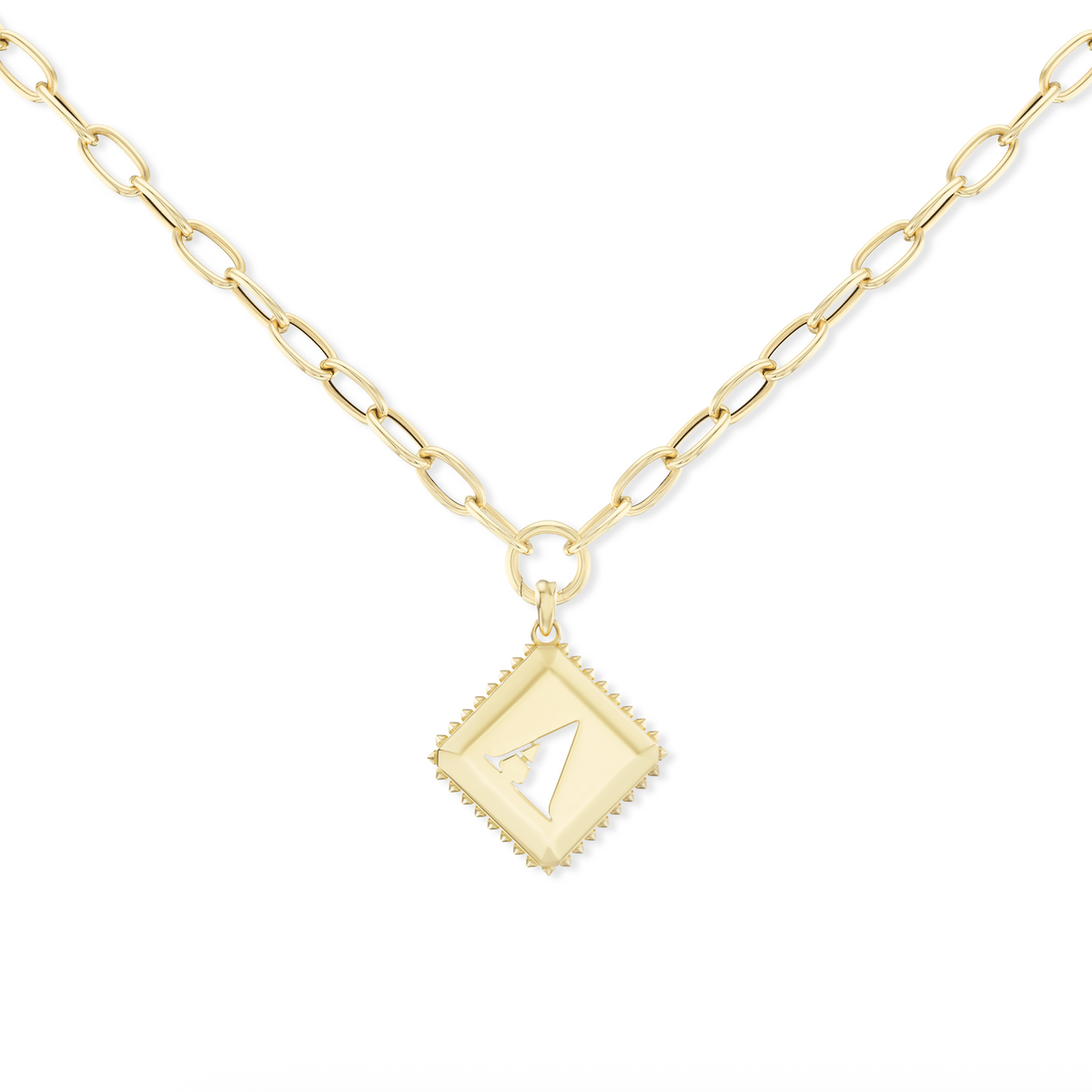 Joyful Chain Necklace – 18K Yellow Gold, Hollow Link Charm Chain ...