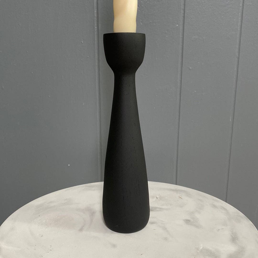 Taper Holder | Candle Holder | Candelabra 9”: Light Gray & Gold
