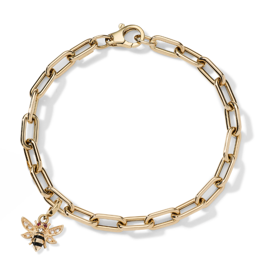 AnaKatarina 14k gold Bee Charm shown on the Charm Chain