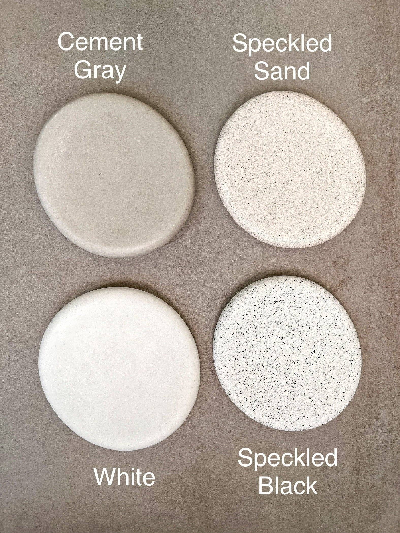 Pebble Tray, Asymmetrical Tray, Oblong Dish, Jewelry Display, Irregular Tray, Trinket Tray, Concrete Decor, Unique Tray, Minimalist, Chunky: White / Large - 7.75