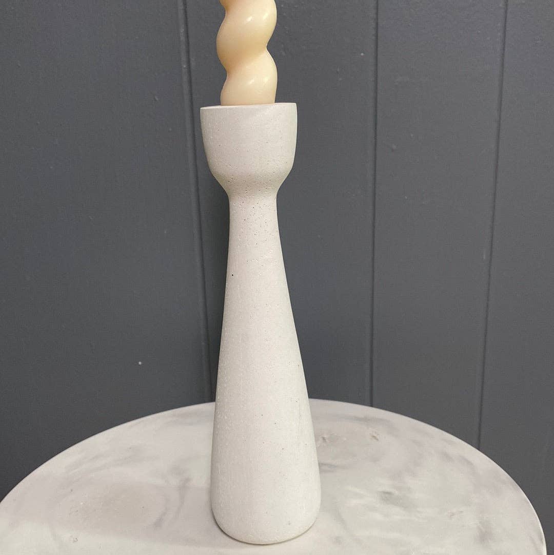 Taper Holder | Candle Holder | Candelabra 9”: Light Gray & Gold