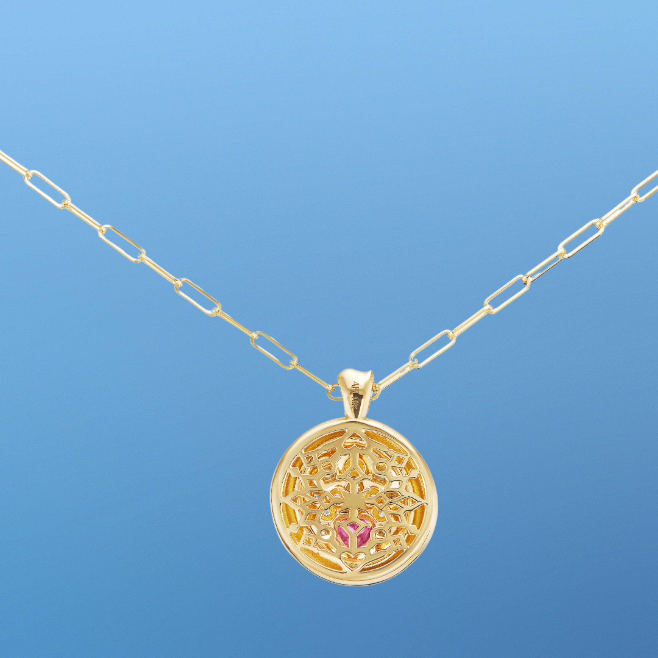 Flaming Heart Signet Necklace