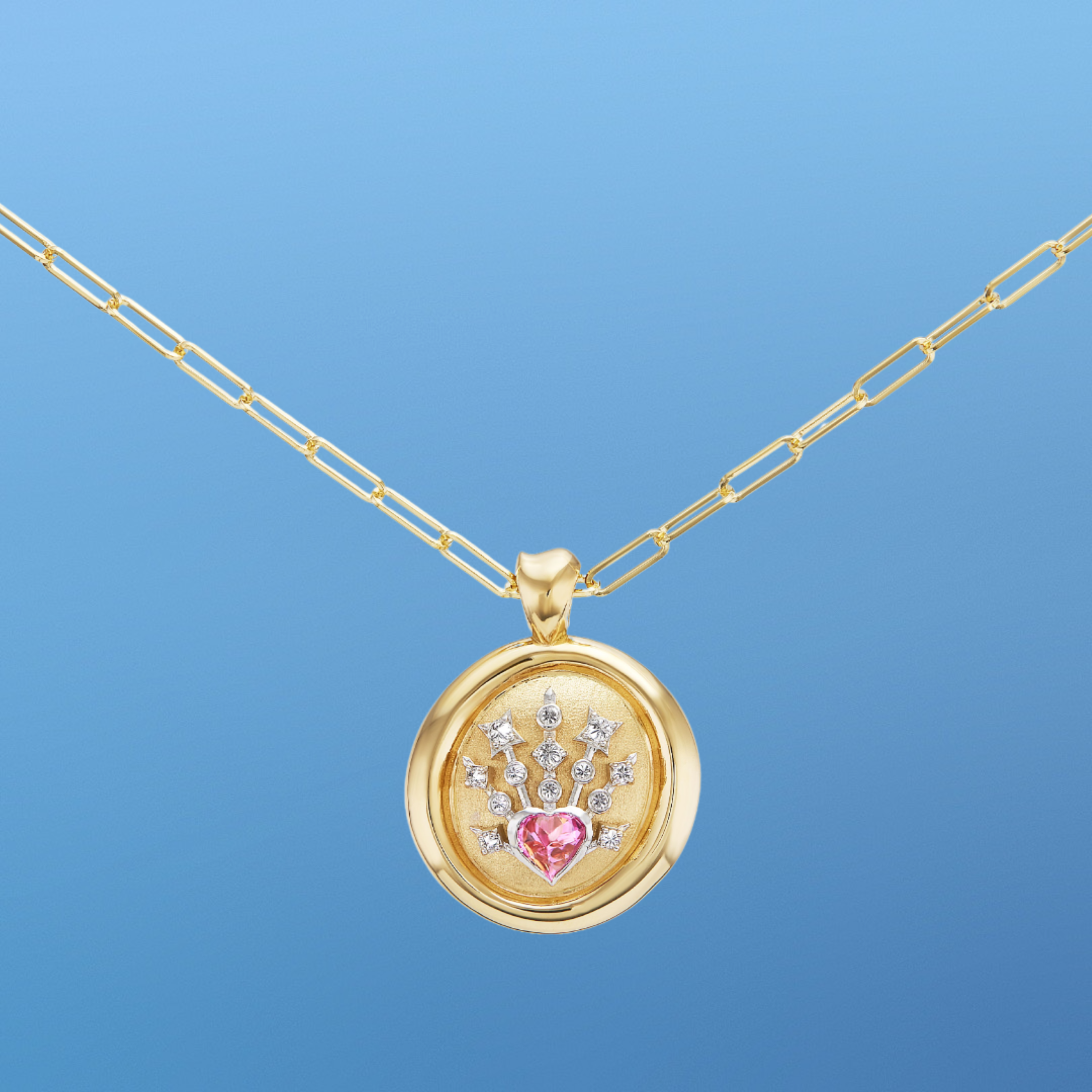 Flaming Heart Signet Necklace