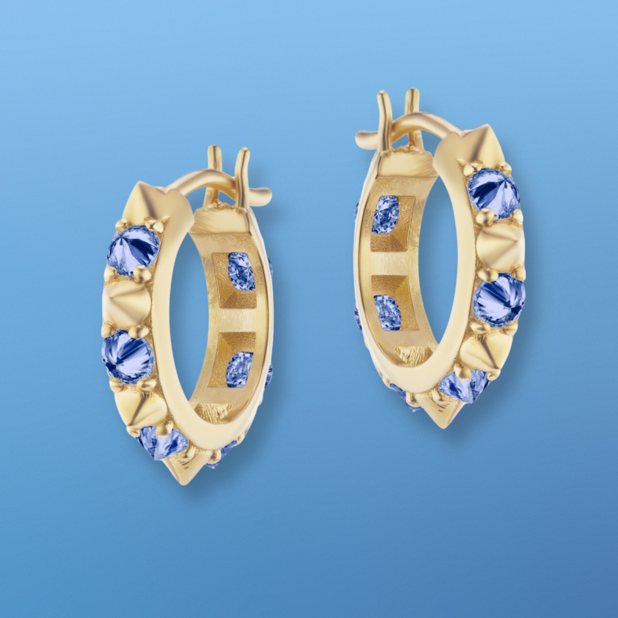 Attitude Valerie Blue Sapphire Mini Hoops