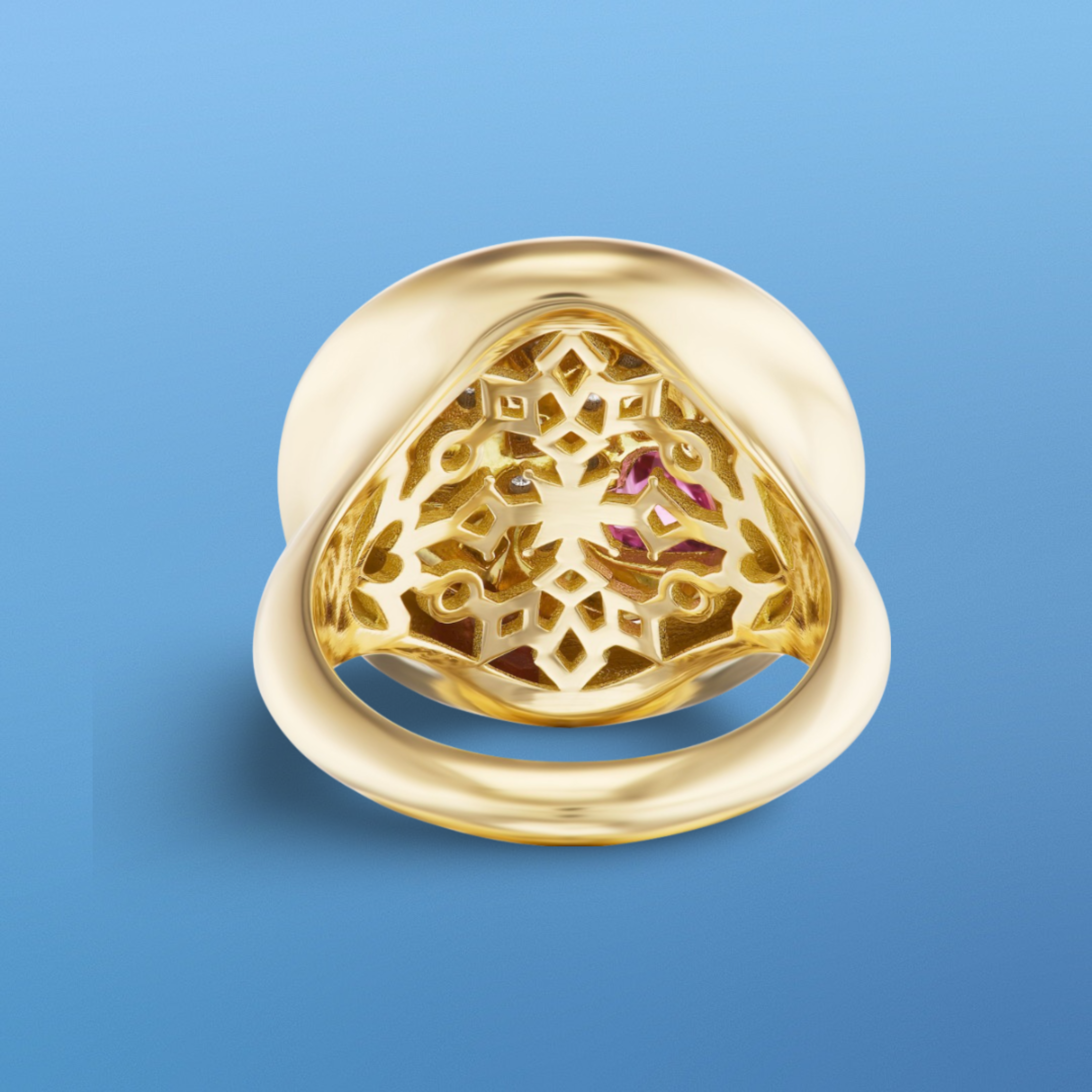 Love Signet Ring – 18K Gold Flaming Heart