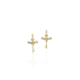 Impeccable Words Yellow Gold Love Key Studs