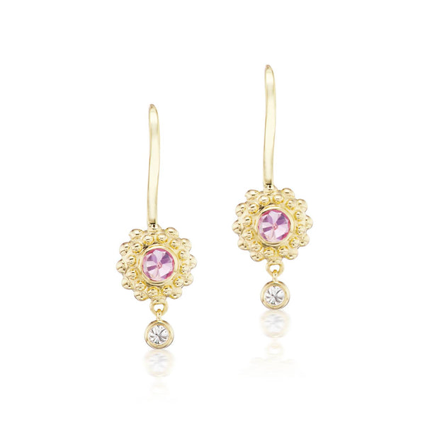 Pink Sapphire Evo Drop Earrings