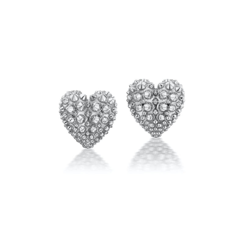Pierce Your Heart White Gold Studs