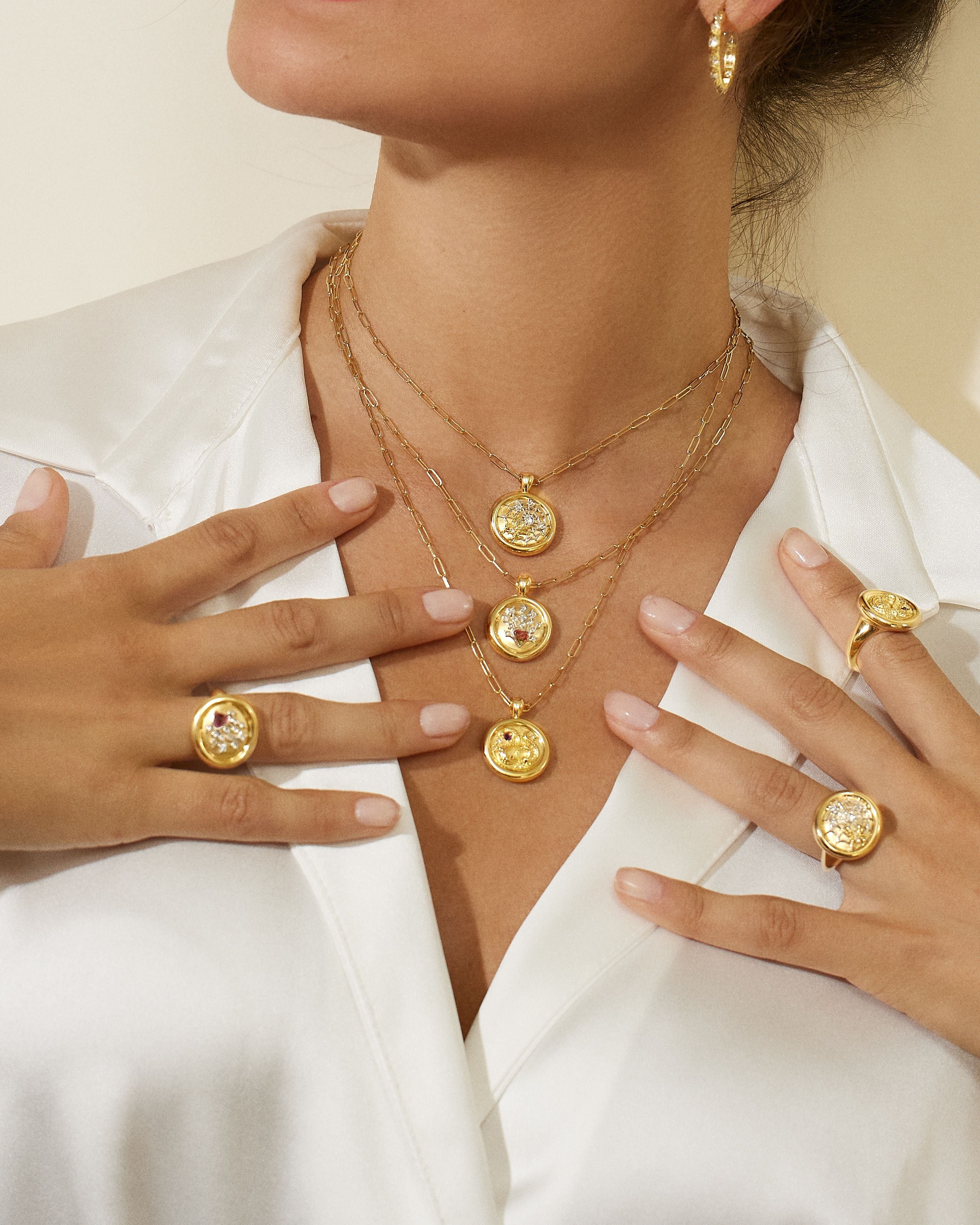 Flaming Heart Signet Necklace